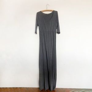 Gray pink blush maternity maxi dress